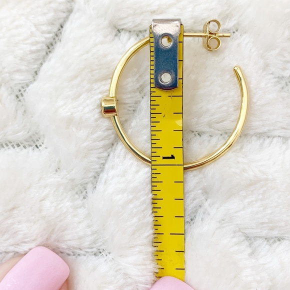 Marrin Costello 14k Gold Plated & White Topaz Hoop Earrings & Bracelet Set - Picture 6 of 11